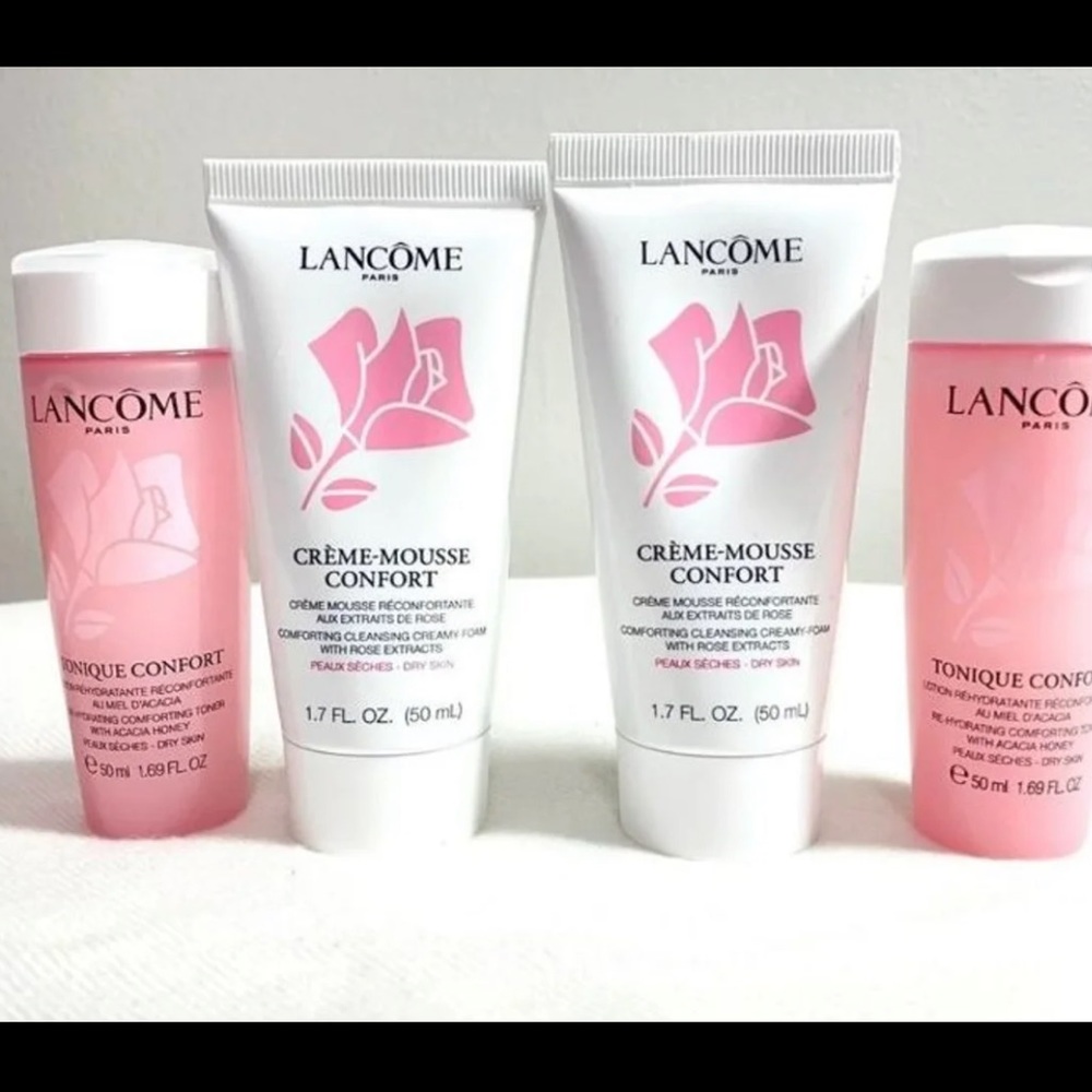 Lancôme Tonique Confort (50 ml x 2) and creme mousse cleanser(50ml x 2)